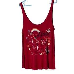 Aloha Hawaii Red Tank Top